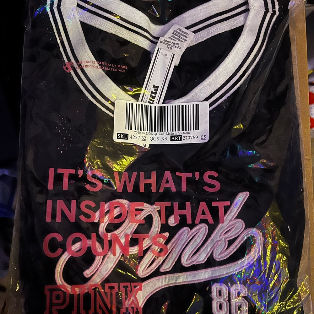 Victoria's Secret Black and Pink Graphic Jersey Dress